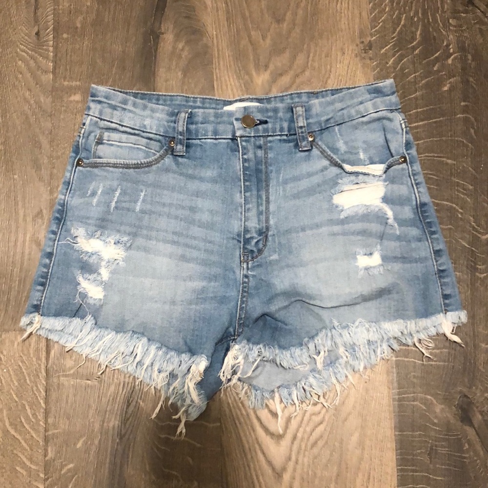 Distressed jean shorts by JBD